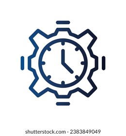 logotipo de icono de degradado de línea de administración de tiempo para sitio web, aplicación, impresión, documento, diseño de afiches, etc, Adecuado para diseño web, logotipo, aplicación