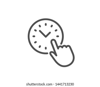 Time management line icon. Clock sign. Watch symbol. Quality design element. Linear style time management icon. Editable stroke. Vector