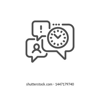 Time management line icon. Clock sign. Watch symbol. Quality design element. Linear style time management icon. Editable stroke. Vector