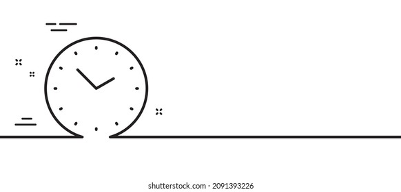 Time management line icon. Clock sign. Watch symbol. Minimal line illustration background. Time line icon pattern banner. White web template concept. Vector