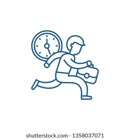 Time management line icon concept. Time management flat  vector symbol, sign, outline illustration.