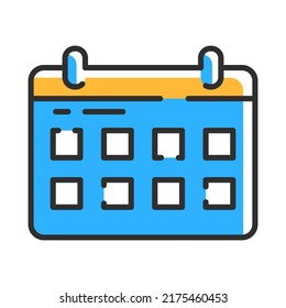 Time management line icon concept. Calendar logo ic color. Vector illustration concept.
