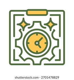 Icono de línea de gestión del tiempo, símbolo de esquema para planificación de productividad, Organización de programas, priorización de tareas, logro de objetivos y eficiencia del flujo de trabajo. Icono de signo de Vector.