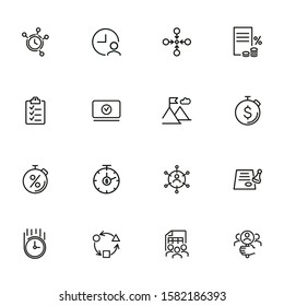 Time management line icon set. Clock, watch, stopwatch. Business concept. Can be used for topics like deadline, planning, startup