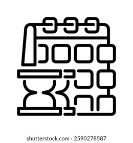 Time Management line icon. Universal creative premium symbol. Vector sign icon logo template. Vector illustration