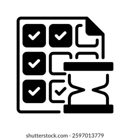 Time Management line icon. Universal creative premium symbol. Vector sign icon logo template. Vector illustration