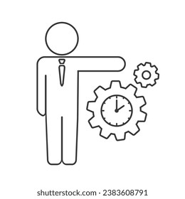 Icono de línea de administración de tiempo en vector. Logotipo