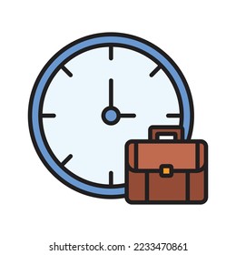 Time Management line icon. Working Hours vector outline sign. Editable vector