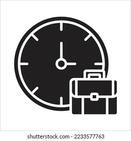 Icono de línea de administración de tiempo. Signo de contorno vectorial Horas de trabajo. Vector editable