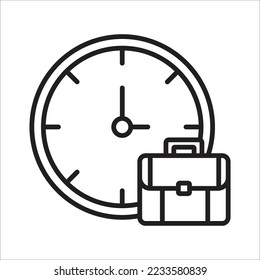 Icono de línea de administración de tiempo. Signo de contorno vectorial Horas de trabajo. Vector editable