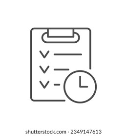 Time management line outline icon