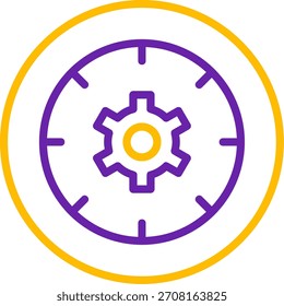 Línea de gestión de tiempo Diseño de iconos de Vector de dos colores