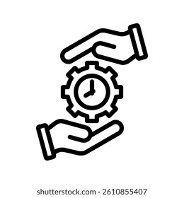 Time Management Line Vector Illustration On White Background.