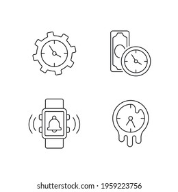 Time management linear icon. Thin line customizable illustration. Contour symbol. Vector isolated outline drawing. Editable stroke