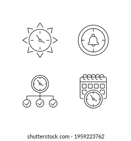 Time management linear icon. Thin line customizable illustration. Contour symbol. Vector isolated outline drawing. Editable stroke