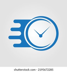 Time Management Logo Design. Time Clock Or Stopwatch Logo For Fast Delivery Service Icon