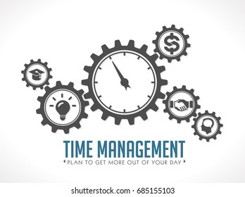 Time management logo - working gears concept