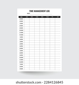 Time Management Log,Time Planner,Time Log,Time Sheet,Weekly Planner,Hourly Form,Time Tracking,Project Time Log,project management,time journal