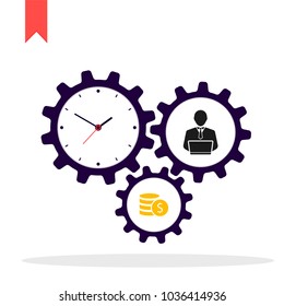 Time management - modern flat design icons. Business concept.