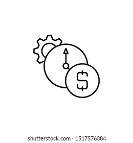 time, management, money, setting line icon on white background