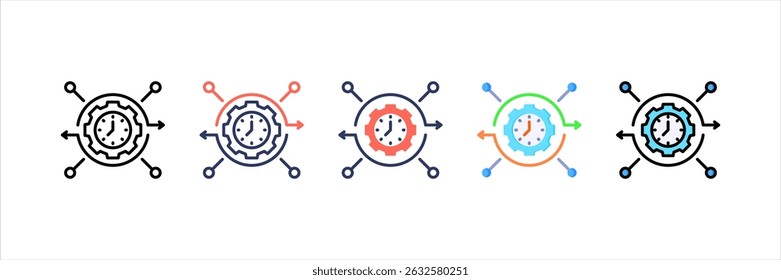 Time Management Multi Style Icon Set