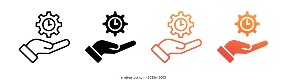 Time Management Multi Style Icon Set Vector