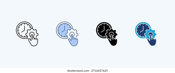 Gestión de tiempo Icono múltiple Vector de ilustración