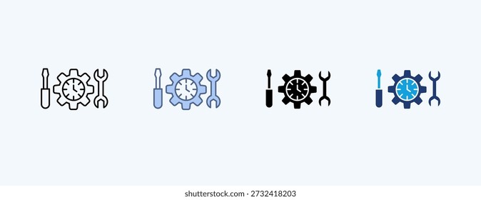 Vetor de ilustração de múltiplos ícones de gerenciamento de tempo