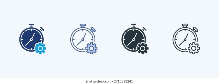 Colección de íconos de estilo múltiple de administración de tiempo