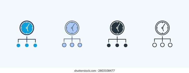 Time Management Multiple Style Icon Collection