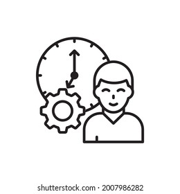 Time Management outline icon style illustration. Marketing and advertising symbol EPS 10 file