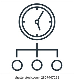 Time Management Outline Icon Style Collection