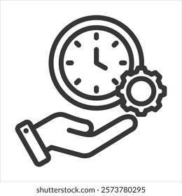 Time Management Outline Icon Vector Illustration