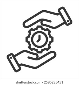 Time Management Outline Icon Vector Illustration
