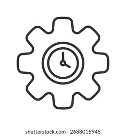 Time Management Outline Icon Vector Illustration