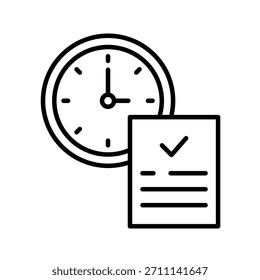 Ilustración vectorial de iconos de esquema de administración de tiempo