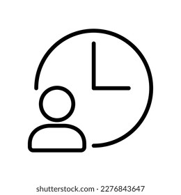 icono vector de esquema de administración de tiempo. icono vectorial de stock de gestión de tiempo para diseño web, aplicación móvil y ui