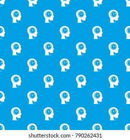 Time management pattern repeat seamless in blue color for any design. Vector geometric illustration
