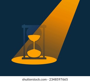Time Management or personal development - hourglass in spotlight