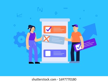 Time Management Planning and Scheduling Concept for Teamwork  Deadline Flat Style Vector Illustration