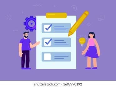 Time Management Planning and Task Concept for Effiecient Succesful and Profitable Teamwork Flat Style Vector Illustration