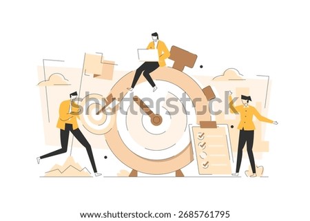 Time management planning,organization and control concept for effiecient succesful and profitable business. Concept of work time management. Business team