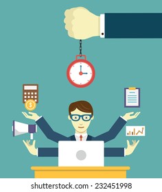 Time Management - Pledge Of Success. Business Planning And Results - Vector Illustration