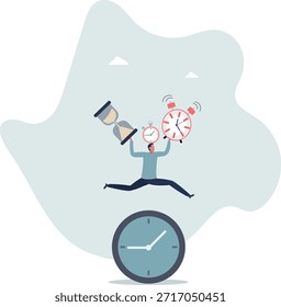 Gestión del tiempo o adicción a la productividad, equilibrio de la vida laboral o control del tiempo de trabajo del proyecto y concepto de horario. Vida y empleo de las personas.