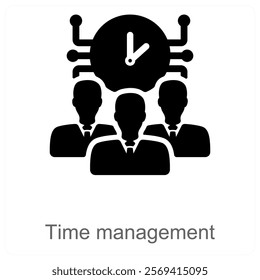 Time Management and productivity icon concept