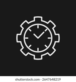 Time Management and Productivity Icon for Efficient Workflow, Project Scheduling, and Deadline Optimization