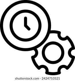 Time management project development icon with black outline style. time, management, business, clock, watch, deadline, office. Vector Illustration