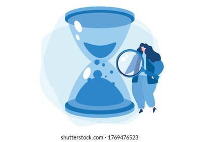 Time management. sandglass. Vector illustration for web banner, infographics, mobile. 