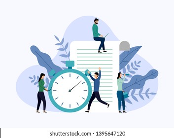 Time management, schedule concept or planner, business concept vector illustration