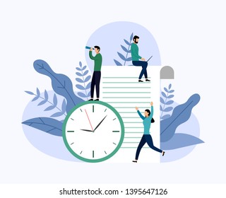 Time management, schedule concept or planner, business concept vector illustration